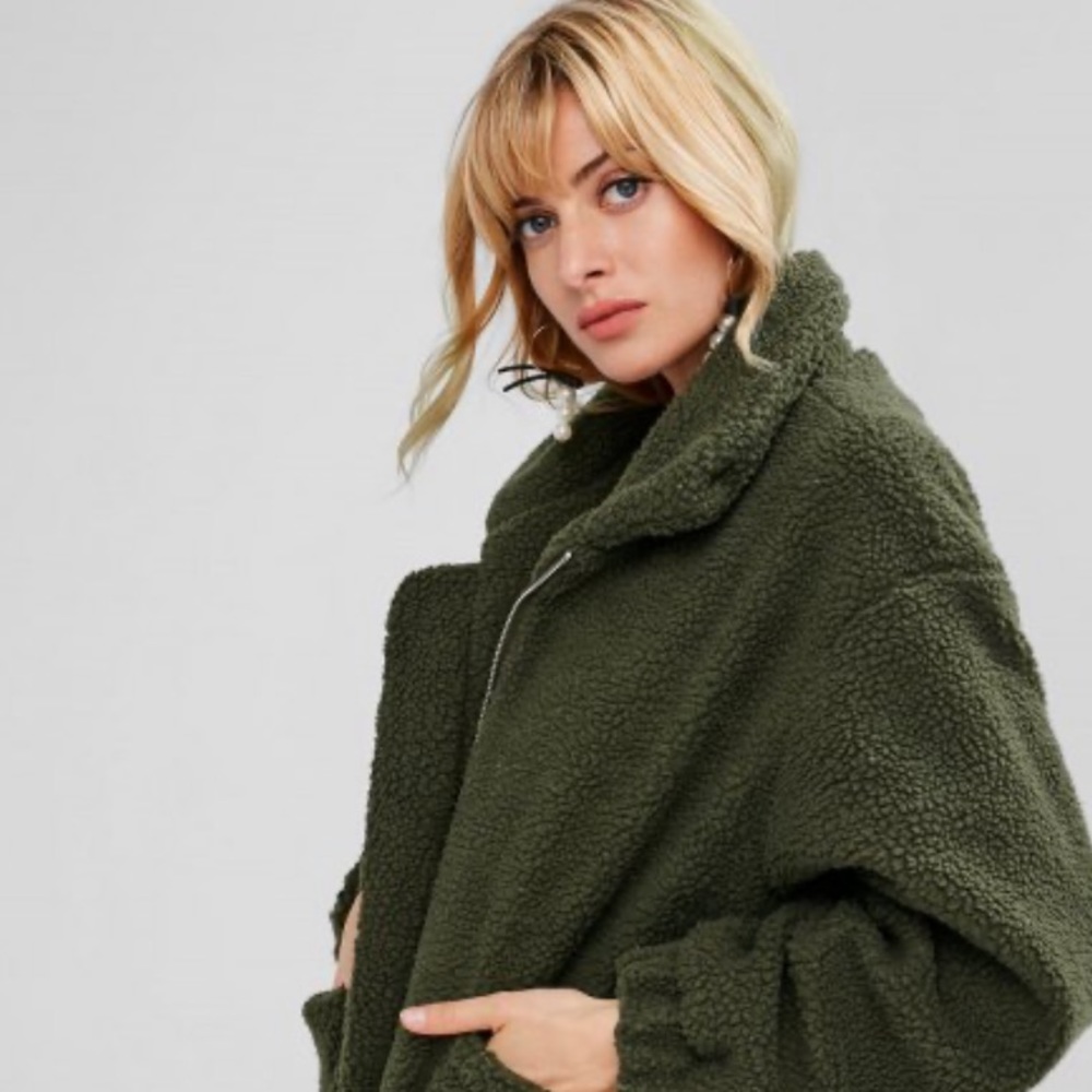 “For the Republic” Green Sherpa Jacket sz 1X✨